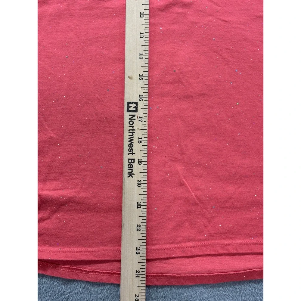 Cat & Jack XL Coral Pink Glitter Tank Top Womens Casual Cozy Sparkle Sleeveless